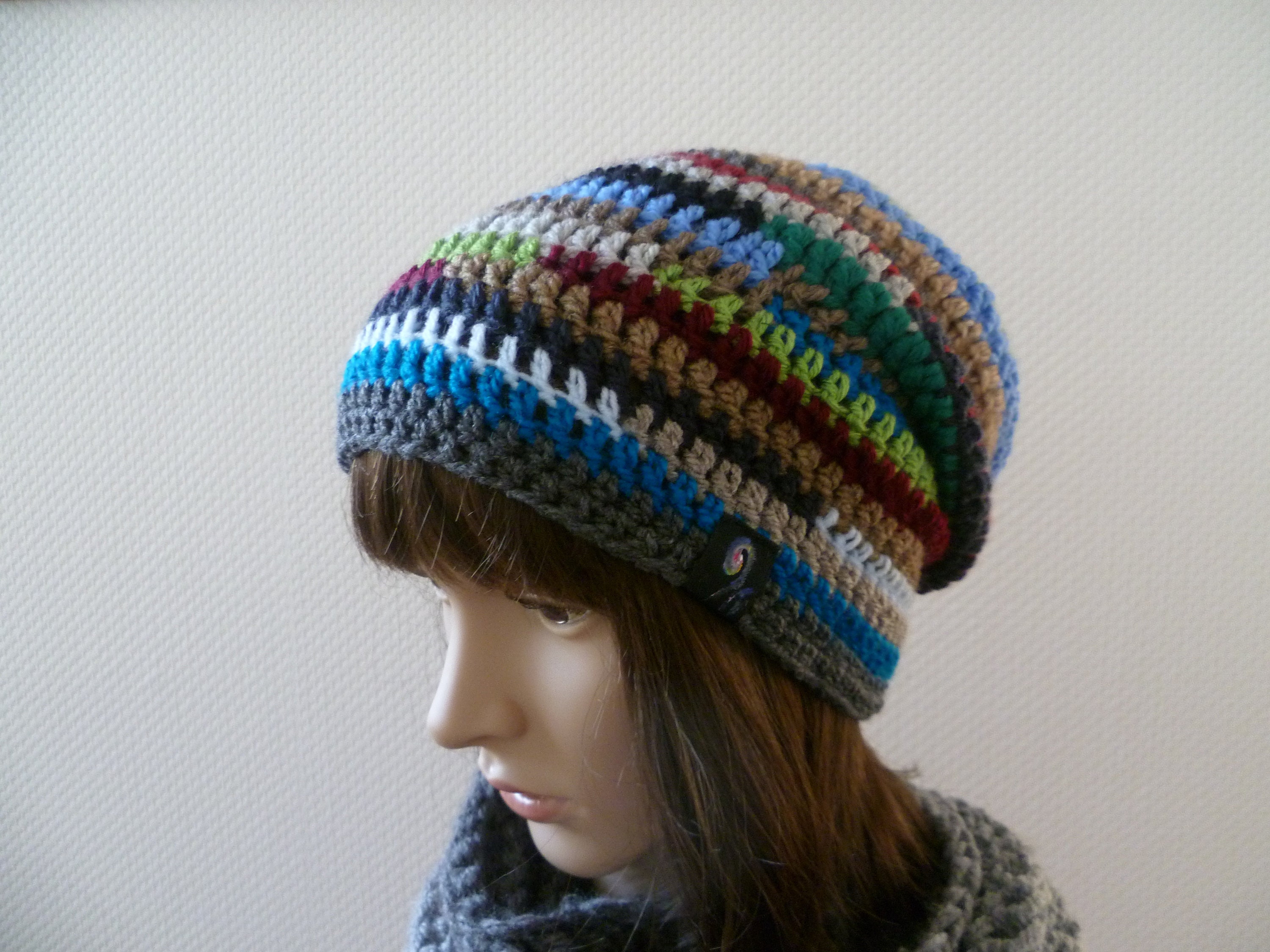 Patchwork Beanie Hat With or Without Bommel Ladies Beanie Etsy