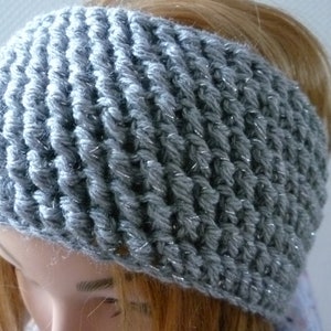 Glitter headband light gray with glitter effect, headband women, soft headband, headband women image 3
