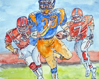 American Football Player - Aquarell 2019 - Original