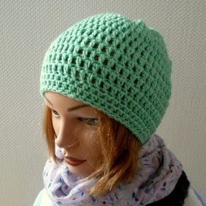 Mütze Damen, Wollmütze Damen mint, Beanie Damen, Beanie Frauen, Mütze Mädchen, großer Wollanteil