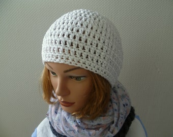 Night hat, house hat, cotton hat, cotton hat women, white cotton hat