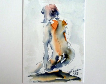 Akt I, Original Aquarell