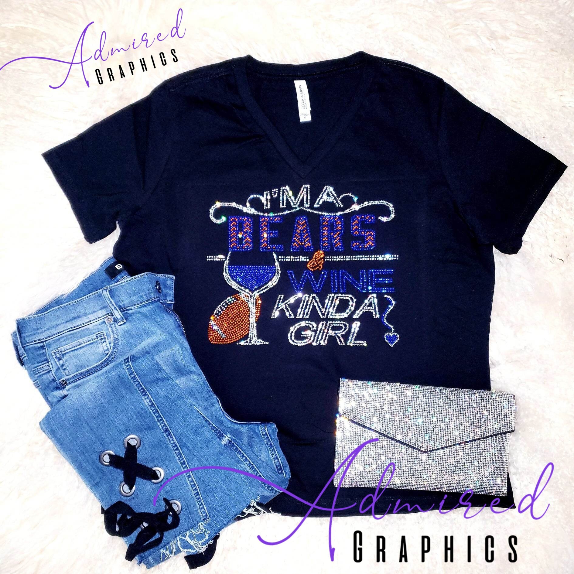 Chicago bears bling shirts hot sale