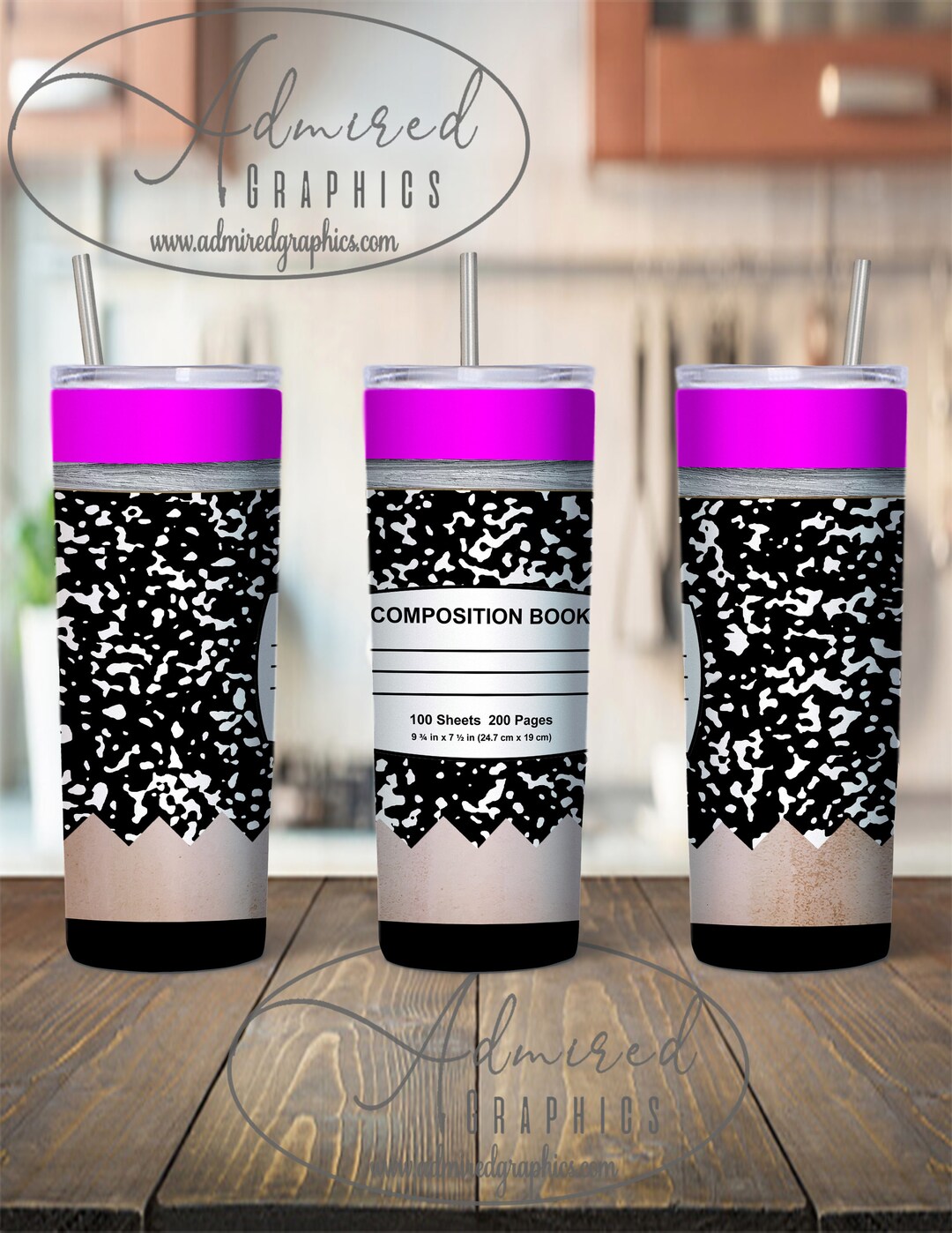 Composition Notebook Pencil Sublimation Design, Composition Notebook