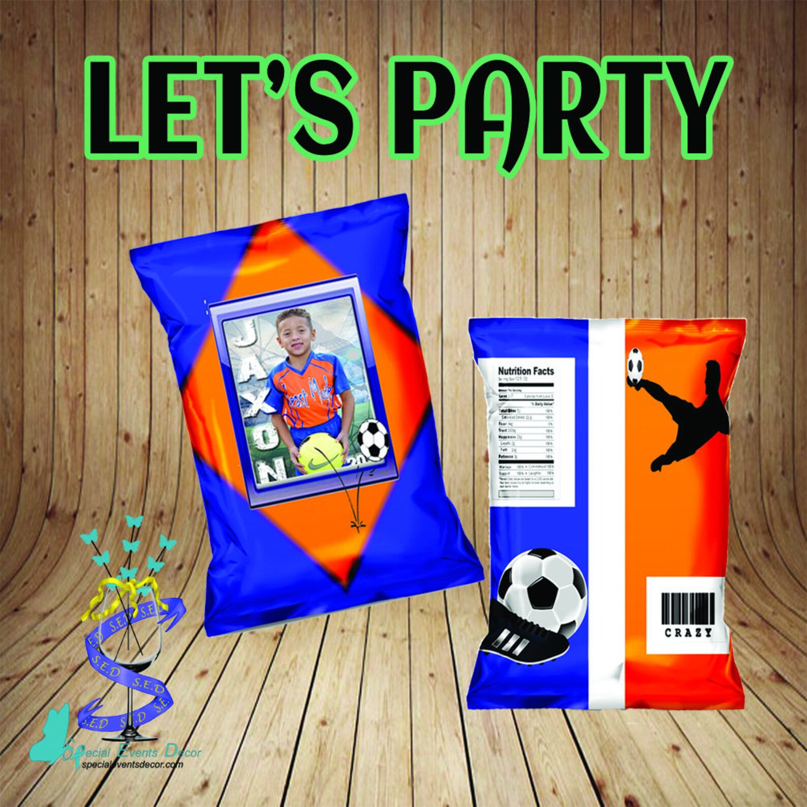 Soccer Chip Bags Treat Bags Birthday Bags Party Bags Etsy