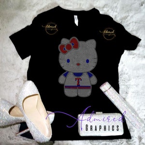 Texas Kitty Kat Clear Tee Baseball Tee, Kat Baseball Crystallized Tee, Texas Tee, Rangers Sports Fan Rhinestone Tee