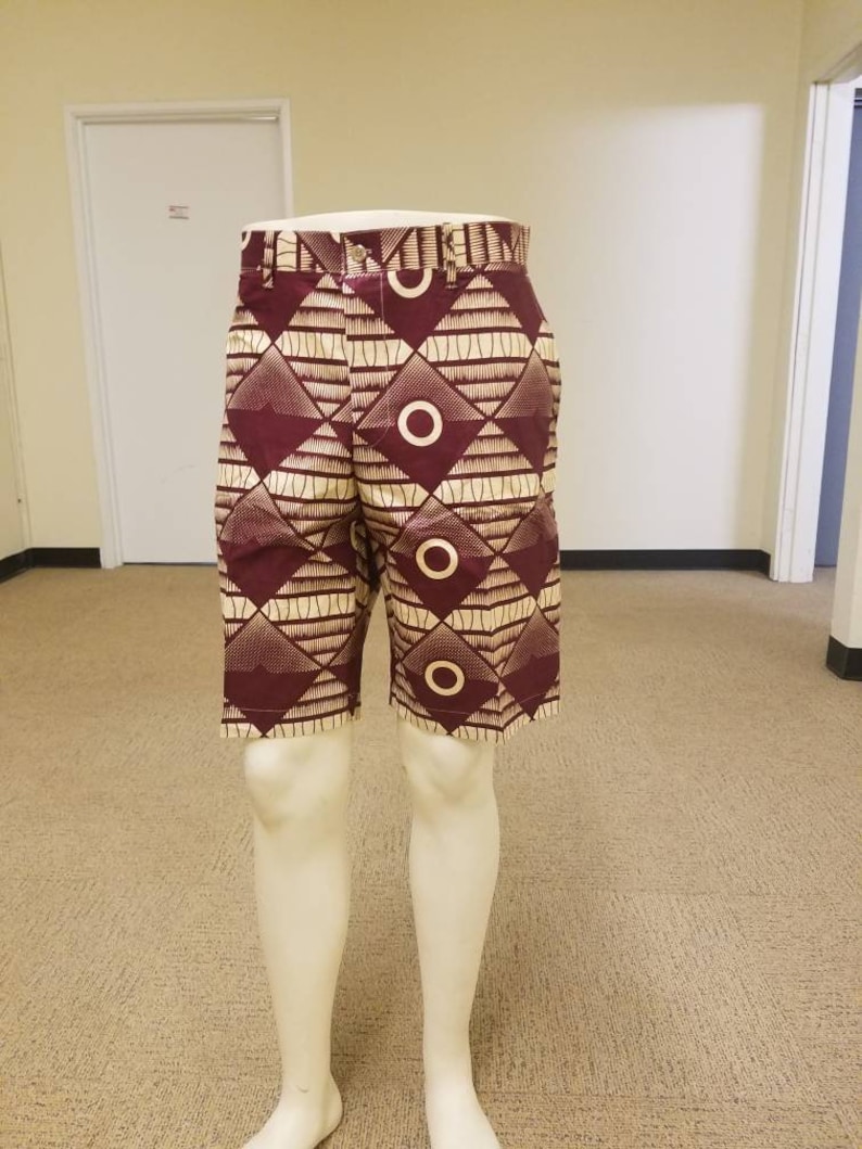 African print shorts