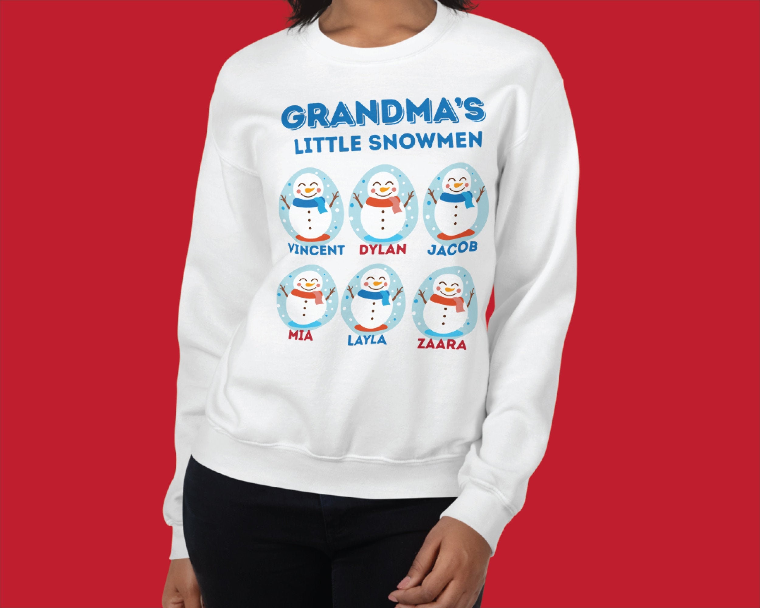 Grandma Sweatshirt with Grandkids Names Grandparent | Etsy