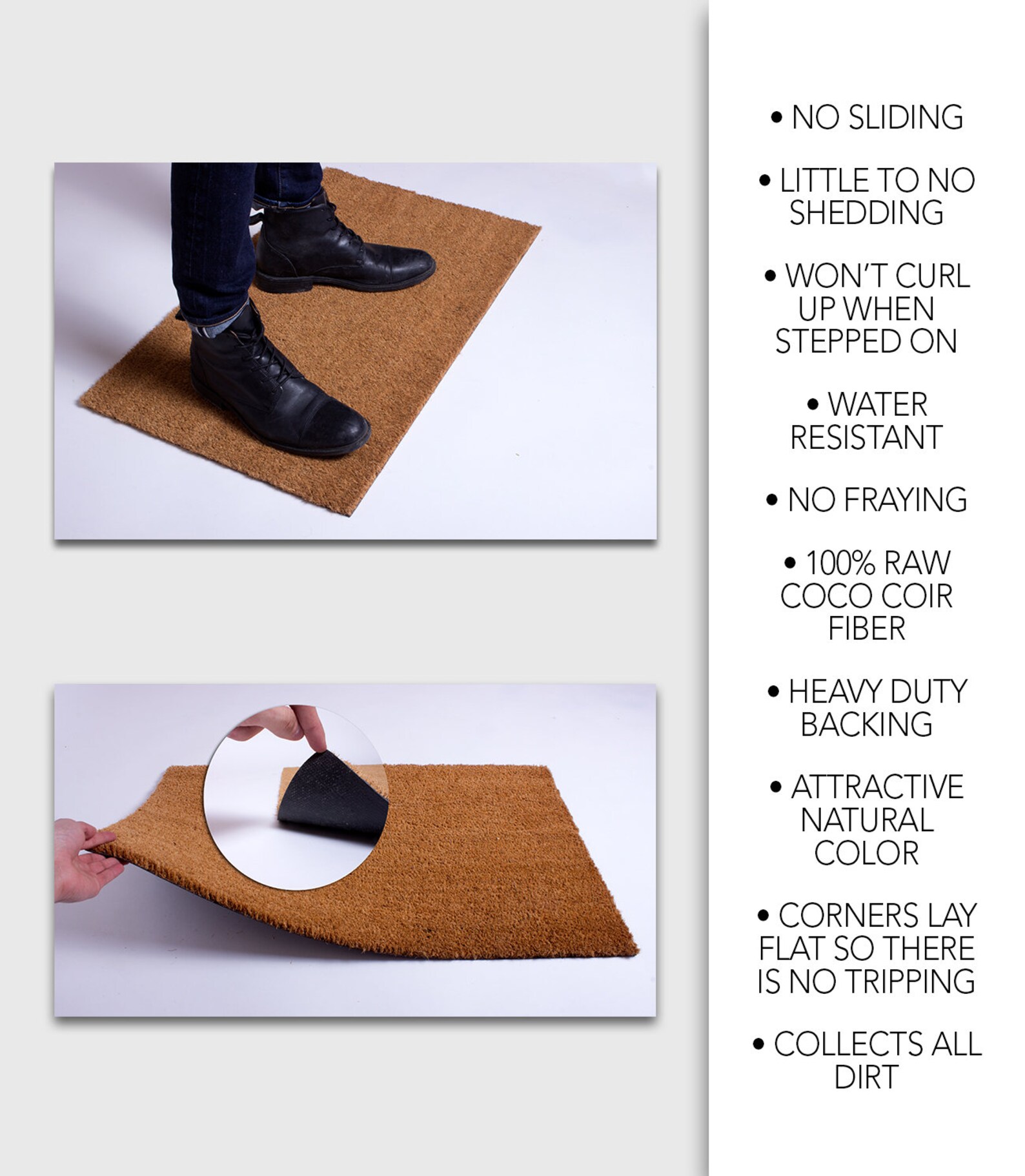 Blank Coir Doormat 18 X 30, Natural Fiber Door Mats for Outside or