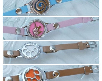 Stainless steel scent medallion bracelet to choose from and replacement bands and felt plates