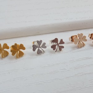 Stainless steel ear studs "cloverleaf" to choose from