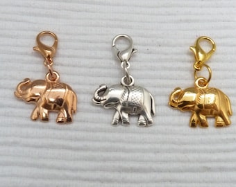 1 pendentif "Éléphant" en or rose, argent ou or