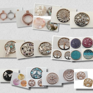 Peut inclure: Assortiment de breloques métalliques décoratives avec différents motifs, dont un attrape-rêves, un signe de paix, une étoile, un trèfle et un tourbillon. Les breloques sont en métal argenté et doré et présentent des cristaux et des strass colorés.