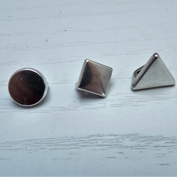 2 sliding beads silver "circle", "square" or "triangle"