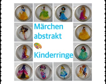 Kinderring "Prinzessin" und "Märchen" silber 12 Motive z.Auswahl