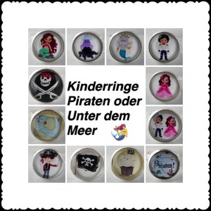 Kinderring "Piraten" oder "Unter dem Meer" jeweils 6 Motive zur Auswahl