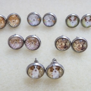 Stainless steel children&#39;s ear studs &quot;Dog&quot; 10 mm