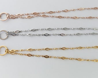 Stainless steel chain for floating medallion rose gold, silver or gold