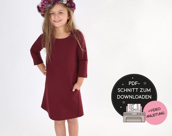 A-Linien-Kleid "ALEXA" für Mädchen nähen - SCHNITT pdf Download