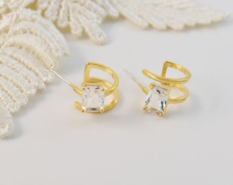 Earrings, EDO-89G, 1 Pair, 16K Shiny Gold Plated Brass