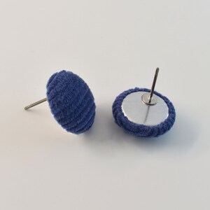 Button earrings, EOK-13GJ, 2pcs, Outer 15mm, Fabric Button Earrings, Nickel Free, Titanium Post