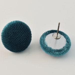 Button earrings, EOK-14GD, 2pcs, Outer 15mm, Fabric Button Earrings, Nickel Free, Titanium Post