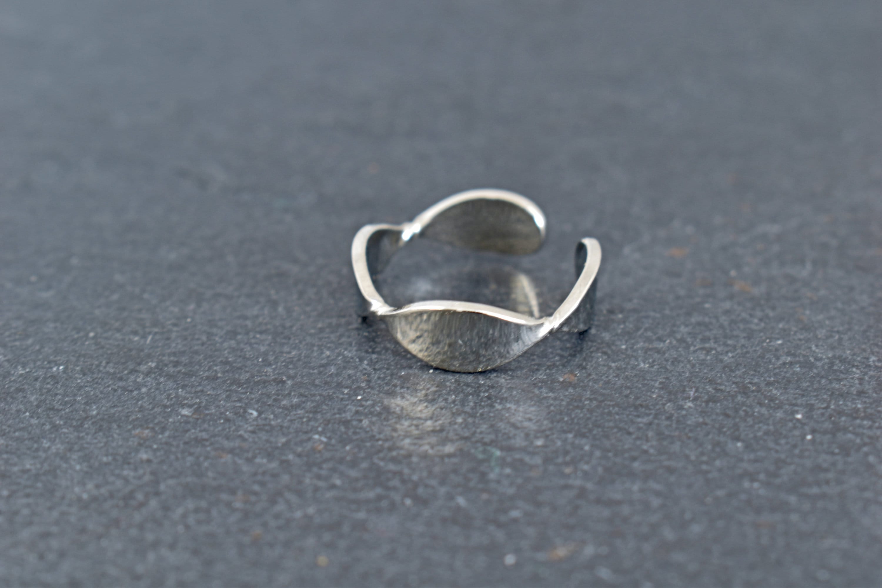 Ring, RB03R, Original Rhodium Plated Brass, Twisted Ring, Inner 17mm