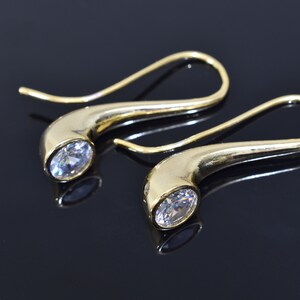 Earring hoops, EB-09G, 2pcs, 16K shiny gold plated brass, Glass, 33x17mm, Nickel free plating (Palladium),