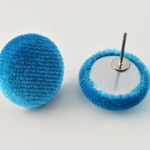 Button earrings, EOK-14GE, 2pcs, Outer 15mm, Fabric Button Earrings, Nickel Free, Titanium Post