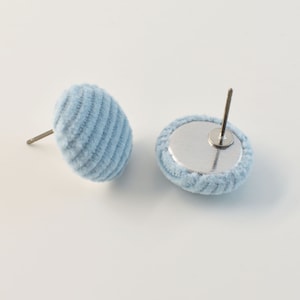Button earrings, EOK-13GH, 2pcs, Outer 15mm, Fabric Button Earrings, Nickel Free, Titanium Post