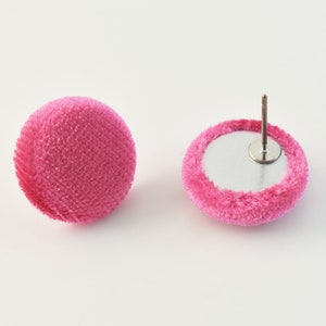 Button earrings, EOK-14GB, 2pcs, Outer 15mm, Fabric Button Earrings, Nickel Free, Titanium Post