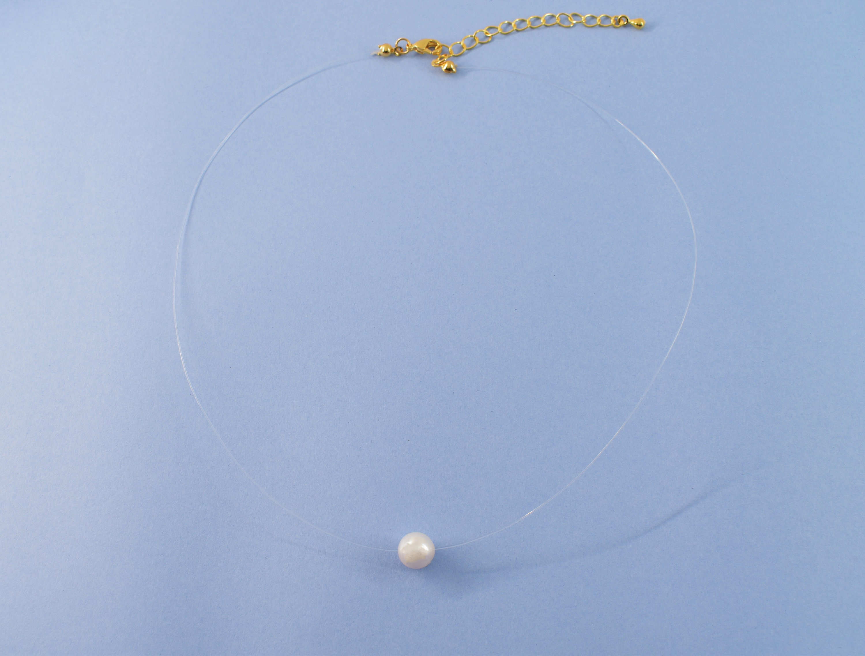 Invisible Pearl Wire Necklace 
