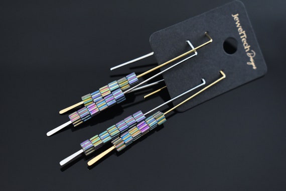 ワイヤーイヤリング、EG-110G、2個、16K光沢金メッキ真鍮、セラミック