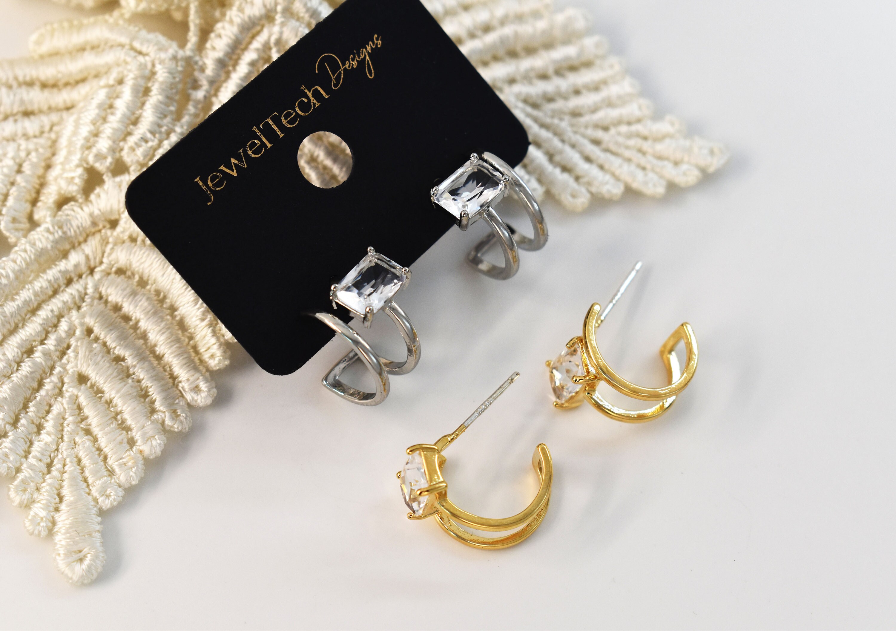 Earrings, EDO-89G, 1 Pair, 16K Shiny Gold Plated Brass