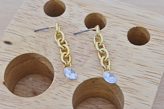 16K shiny gold plated brass Palladium Heart earring post Geometric earring post Nickel free plating EY-03G Nickel free post 2pcs