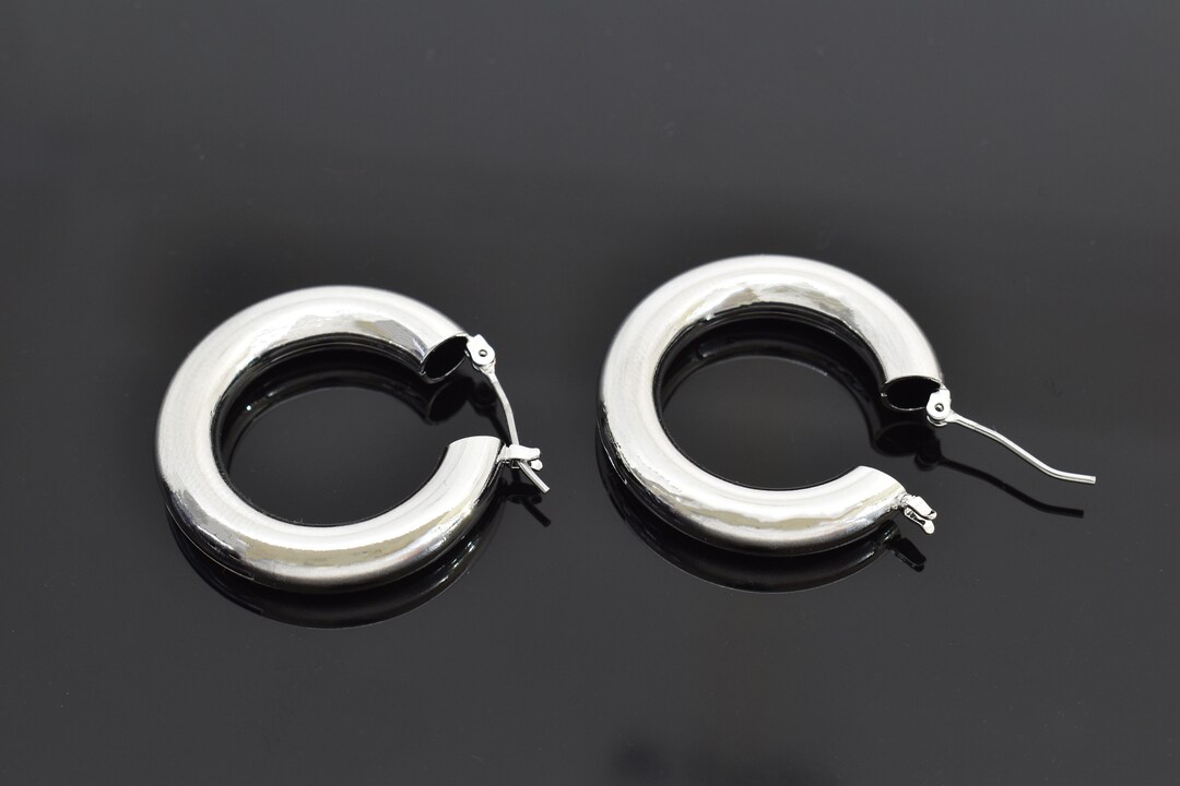 Pipe Earrings, Ey-24r[large], 2pcs, Original Rhodium Plated Brass ...