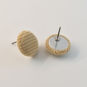 Button earrings, EOK-13GF, 2pcs, Outer 15mm, Fabric Button Earrings, Nickel Free, Titanium Post