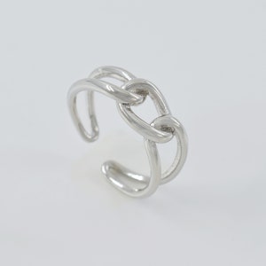 Knoopring, RI-107R, 1 stuk, Origineel gerhodineerd messing, Binnen 17 mm, Verstelbare massieve ring