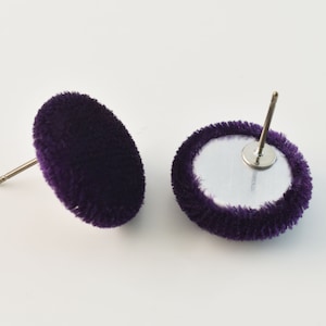 Button earrings, EOK-14GH, 2pcs, Outer 15mm, Fabric Button Earrings, Nickel Free, Titanium Post