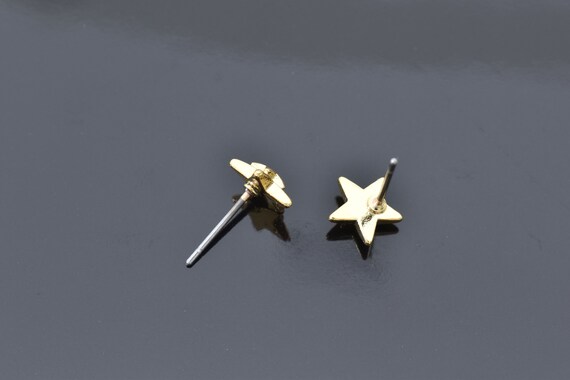 16K shiny gold plated brass Palladium Heart earring post Geometric earring post Nickel free plating EY-03G Nickel free post 2pcs