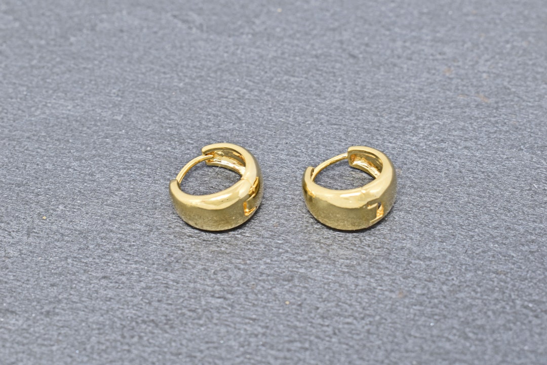 Ohrringe, CEM-22G, 2pcs, 16K glänzend vergoldet Messing, 14mm