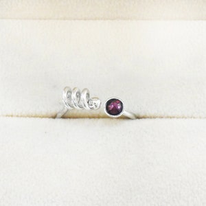 Color Ring, RD-11RAM, 1 piece, Amethyst, Original Rhodium plated brass, Swarovski, Wire Ring, Inner 17mm, Adjustable Ring