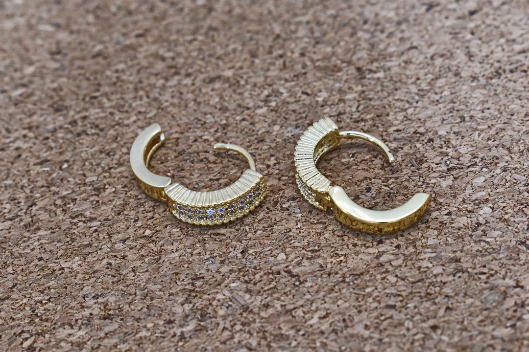 Ohrringe, CEM-29G, 2Stk, 16K glänzend vergoldetes Messing