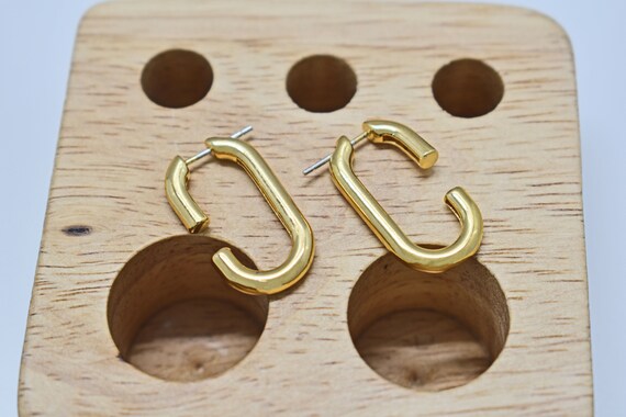 16K shiny gold plated brass Palladium Heart earring post Geometric earring post Nickel free plating EY-03G Nickel free post 2pcs