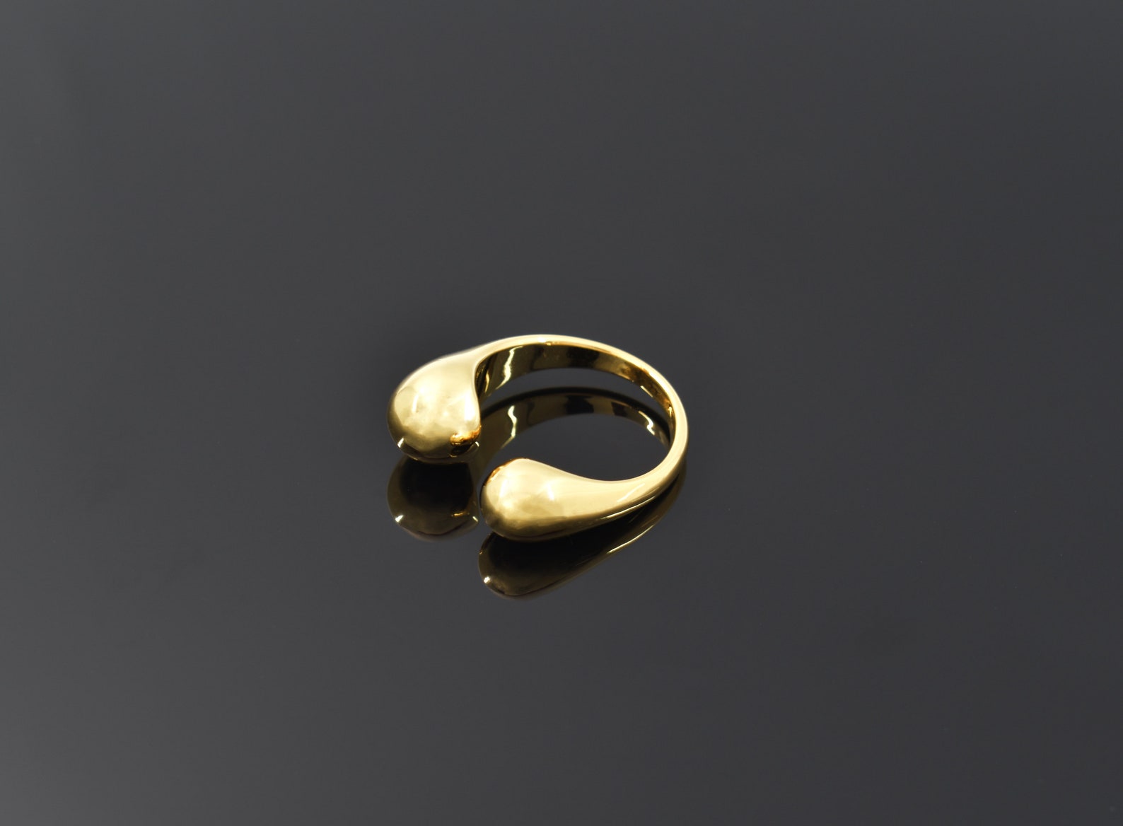 Ring, RB18G, 1pc, 16K Shiny Gold Plated Brass, Bold Ring, Inner 16mm