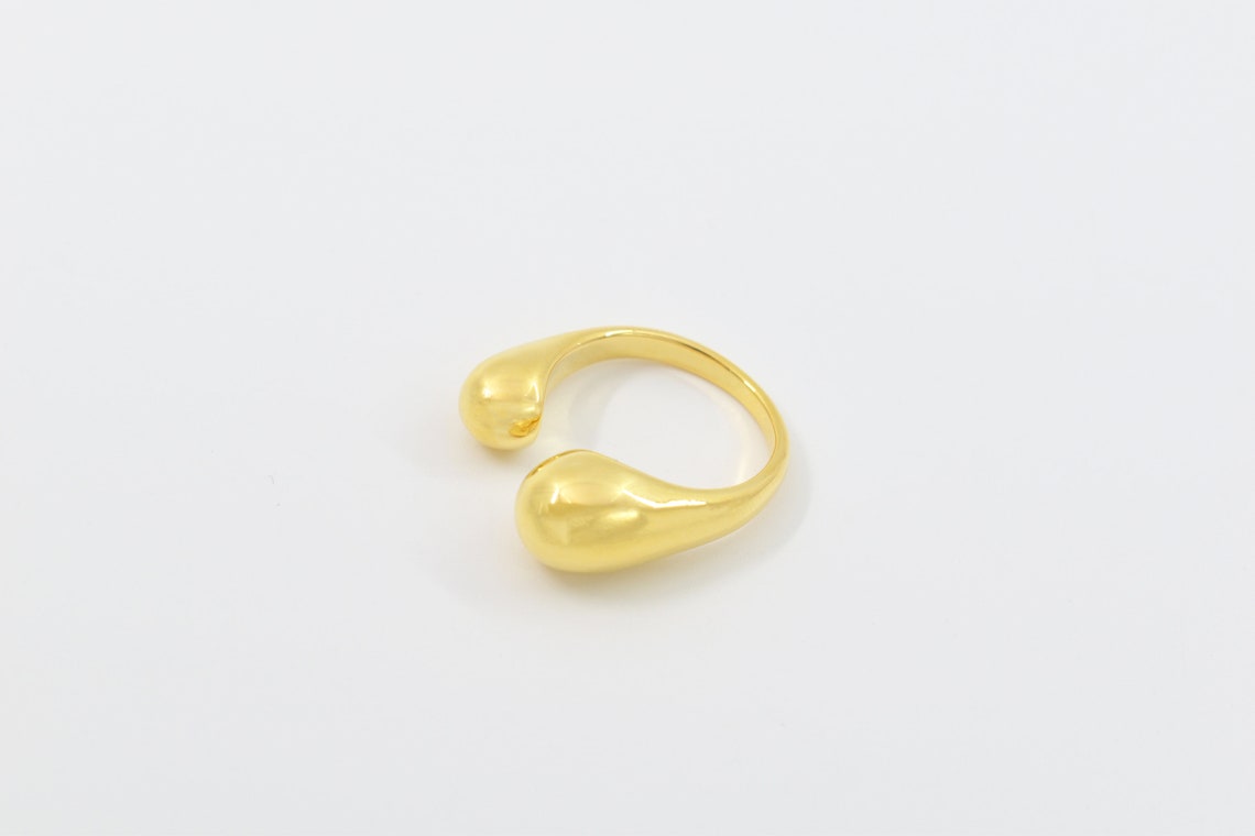 Ring, RB18G, 1pc, 16K Shiny Gold Plated Brass, Bold Ring, Inner 16mm