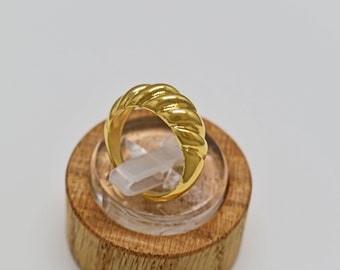 Ring, RB-10G, 1 piece, 16K shiny gold plated brass, Inner 17mm, Enhanced gold plating