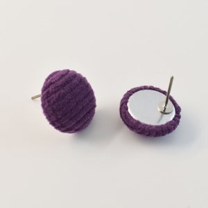 Button earrings, EOK-13GK, 2pcs, Outer 15mm, Fabric Button Earrings, Nickel Free, Titanium Post