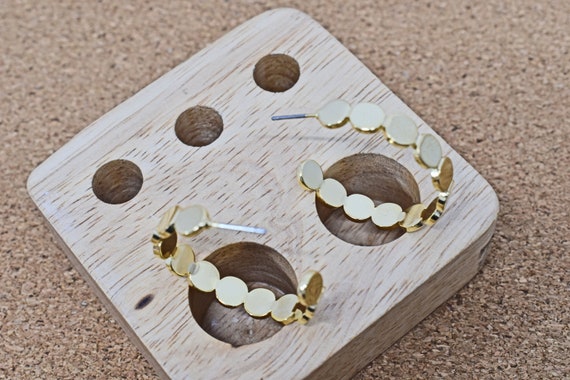 16K shiny gold plated brass Palladium Heart earring post Geometric earring post Nickel free plating EY-03G Nickel free post 2pcs