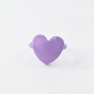 Color ring, CR-RI41H, 1pc, Eco friendly paint coated brass, Heart ring, Inner 16mm, Ring 2mm wide, Open ring, Adjustable ring